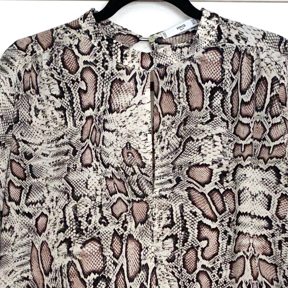 MNG Mango Long Sleeve Snakeskin Dress - 6 - Picture 6 of 7